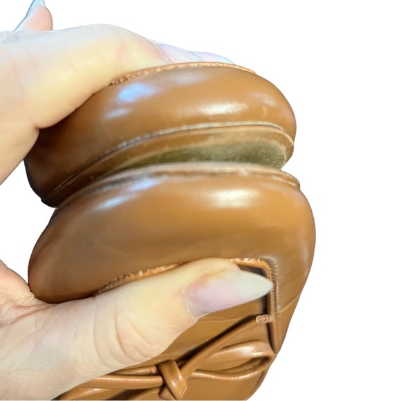 J. Crew Brown Loafers Shoes Bow Slip On Vegan Leather Excellent Condition sz 10 - Picture 8 of 10